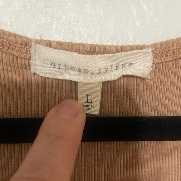 Guilded Intent Buckle Brand women's L crop button front ribbed tank EUC - Picture 3 of 5